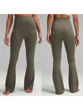 Lululemon High-Rise Olive Green Flared Workout Pants